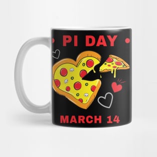 Pi Day March 14 Heart Pizza Mug